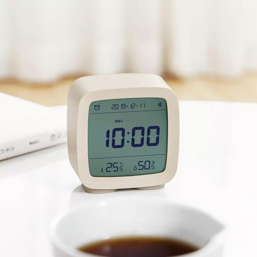 Xiaomi-reloj despertador ClearGrass con Bluetooth, Termómetro Digital, control de temperatura y humedad, luz nocturna, 3 en 1