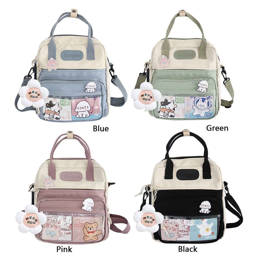 Casual Fashion Plecak Kawaii z szpilkami Kawaii i akcesoriami Torba na ramię do podróży Zakupy Szkoła studencka na prezent na świeżym powietrzu