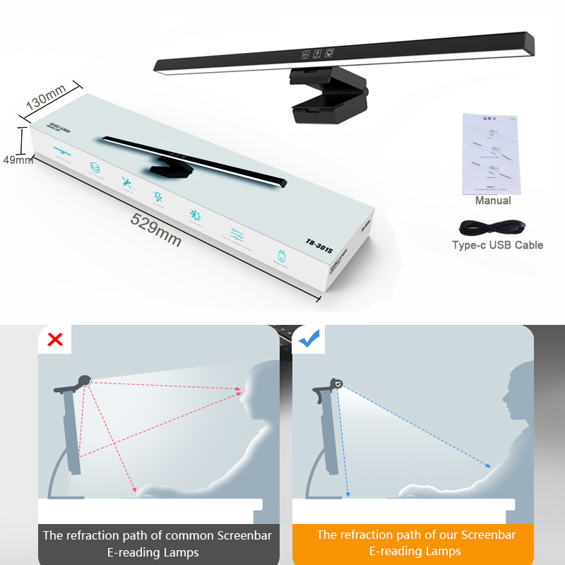 50 cm Computer Monitor Licht Bar Bildschirm Hängen Lichter Stufenlose Dimmen Für Studie Lesen Licht Tisch Monitor Lampe Schreibtisch Beleuchtung