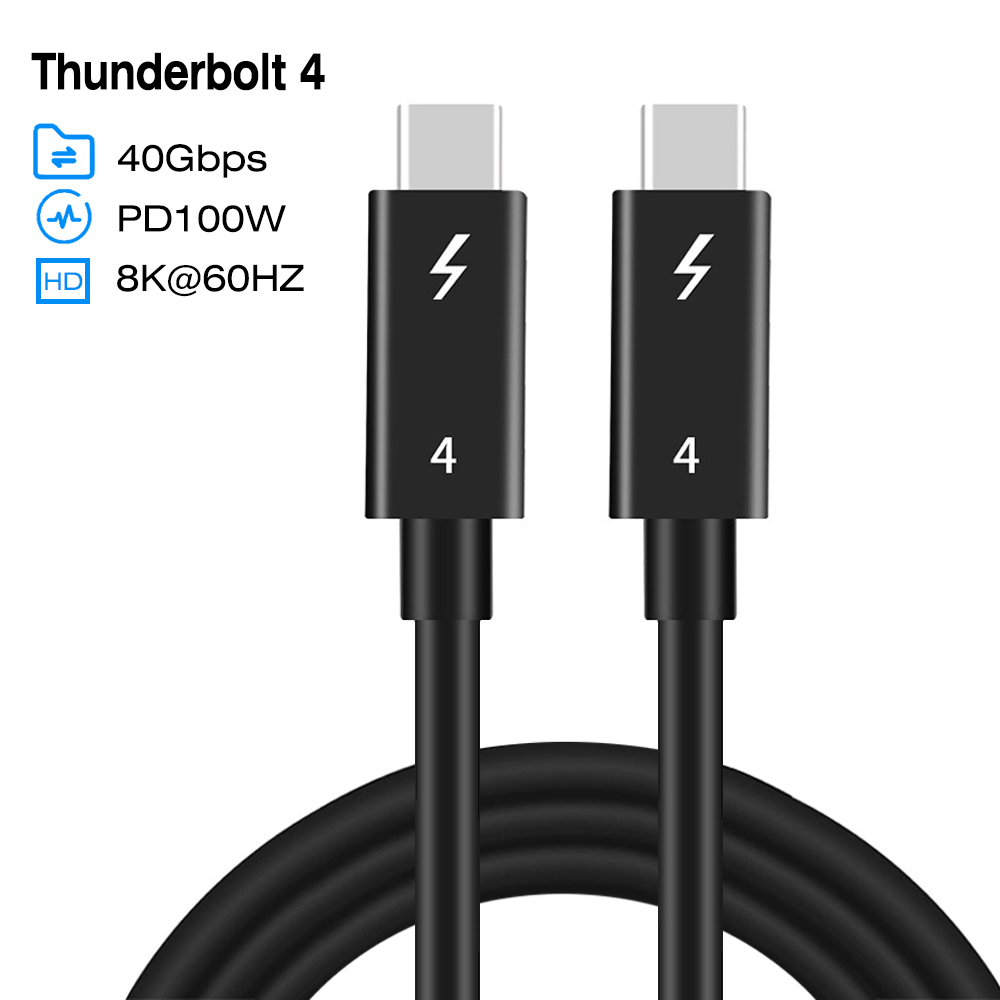 UGOURD 2m Thunderbolt 4 coaxial cable USB4 type c to type c 40Gbps PD 100W Fast charging Cable for egpu iPhone Ipad MacBook Air: 0.75m