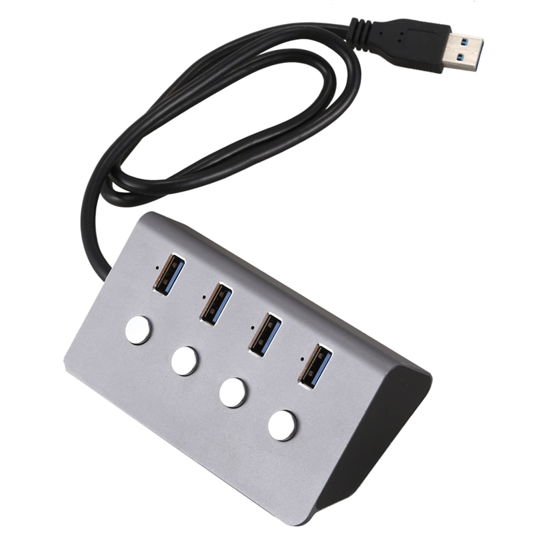 Hub USB 3.0 4-Port con LED on / Off Switch USB C Splitter Adapter, Ad Alta Velocità, adatto per PC Del Computer Portatile