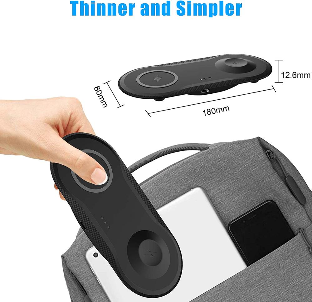 Base de carga inalámbrica para Apple Watch, cargador inalámbrico 2 en 1 de 10W para iPhone 11, XS, XR, X, 8, iwatch 6, 5, 4, 3, 2, Airpods Pro