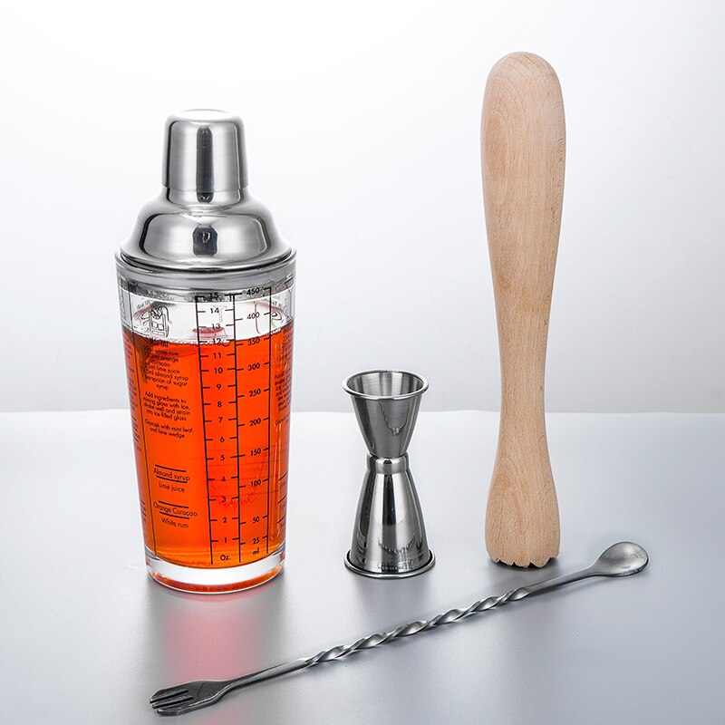 Glass shaker scale shaker set shaker three-stage shaker bar cocktail cocktail shaker