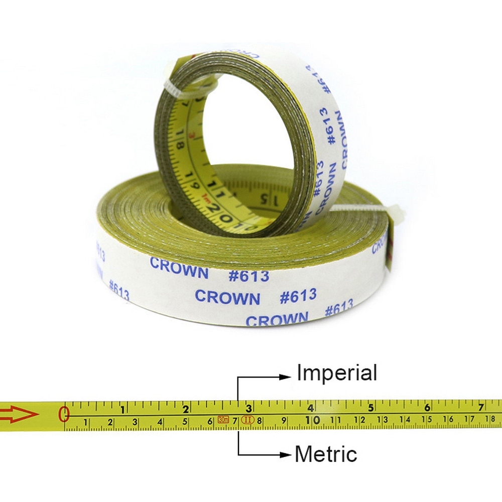 Auto-adesivo Polegada métrica régua mitra faixa fita medida aço mitra viu escala para t-track roteador serra faixa ferramenta para trabalhar madeira
