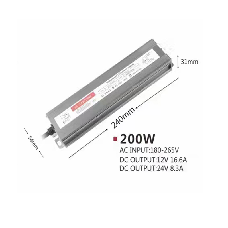 LED-Lampenbeleuchtungstransformatoren AC180-265V zu DC12V DC24V100W200W400W600W Wasserdichte IP67-Versorgungsbeleuchtung Aluminiumtransformatoren: Braun / 380V
