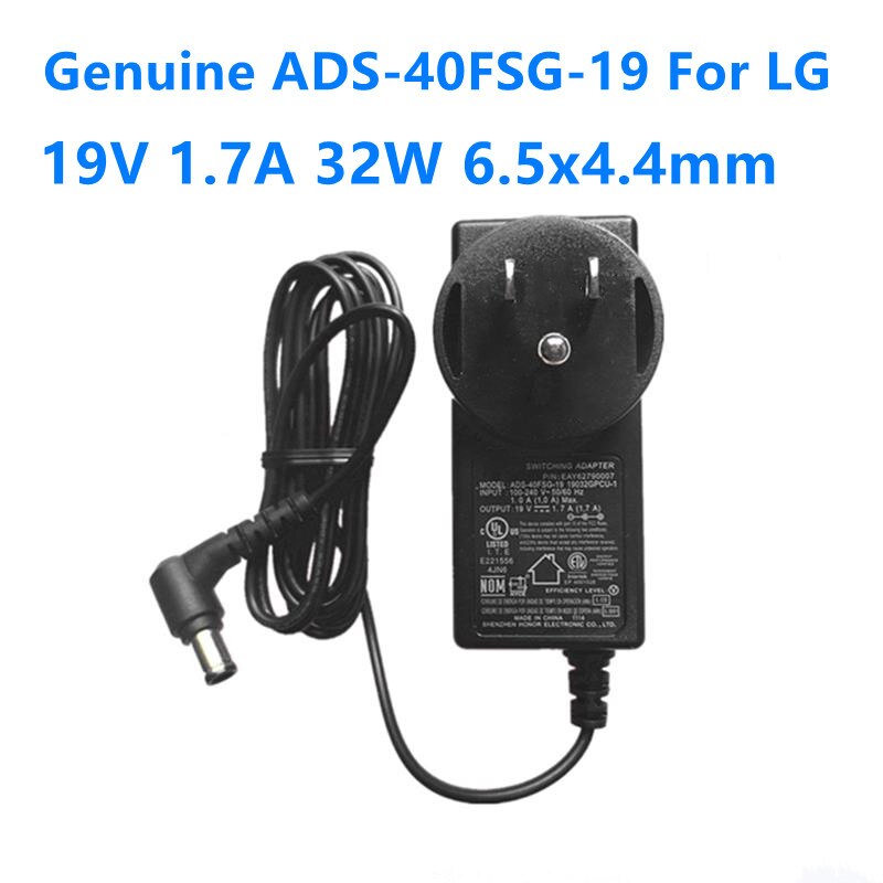 Echt 19V 1.7A ADS-40FSG-19 Ac Switching Adapter Voor Lg LCAP16A-A E2242C IPS277 Flatron Screen Monitor Voeding Lader