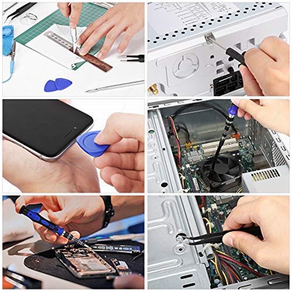 Jeu de tournevis de précision 81 en 1, Kit de pilote magnétique, sac Portable pour ordinateur Portable iPhone PC Kit d'outils de réparation de téléphones portables