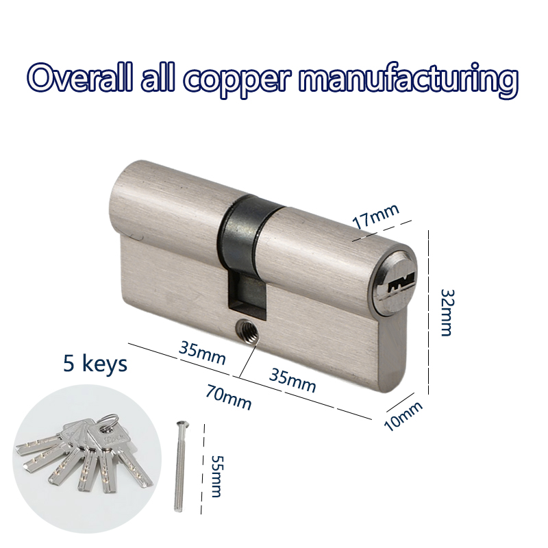 Innendørs soveromsdører og vinduer 60 70 80 mm låsesylinder ab-nøkkel tyverisikring inngang sinklegering aluminiumslegering messing dørlås