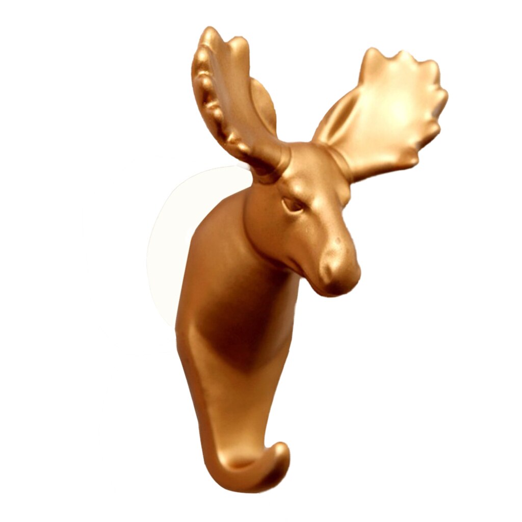 Porte-manteau en forme d'éléphant Elk | Crochet mural pour tête d'éléphant porte-serviette, porte-serviette pour la salle de bain, la décoration de la maison: Gold-Deer