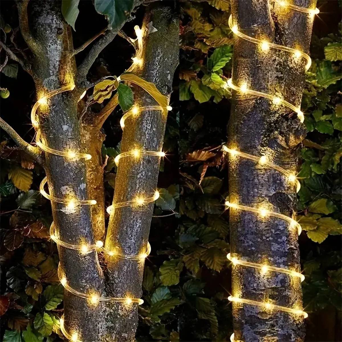 1pc LED solaire chaîne lumière 50/100/200 LED Tube corde chaîne lumières avec 8 Modes extérieur étanche pour maison jardin passerelle Dceor