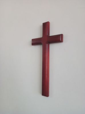 Croix chrétienne en bois massif croix en bois décoration de la maison suspendus main murale 31 cm
