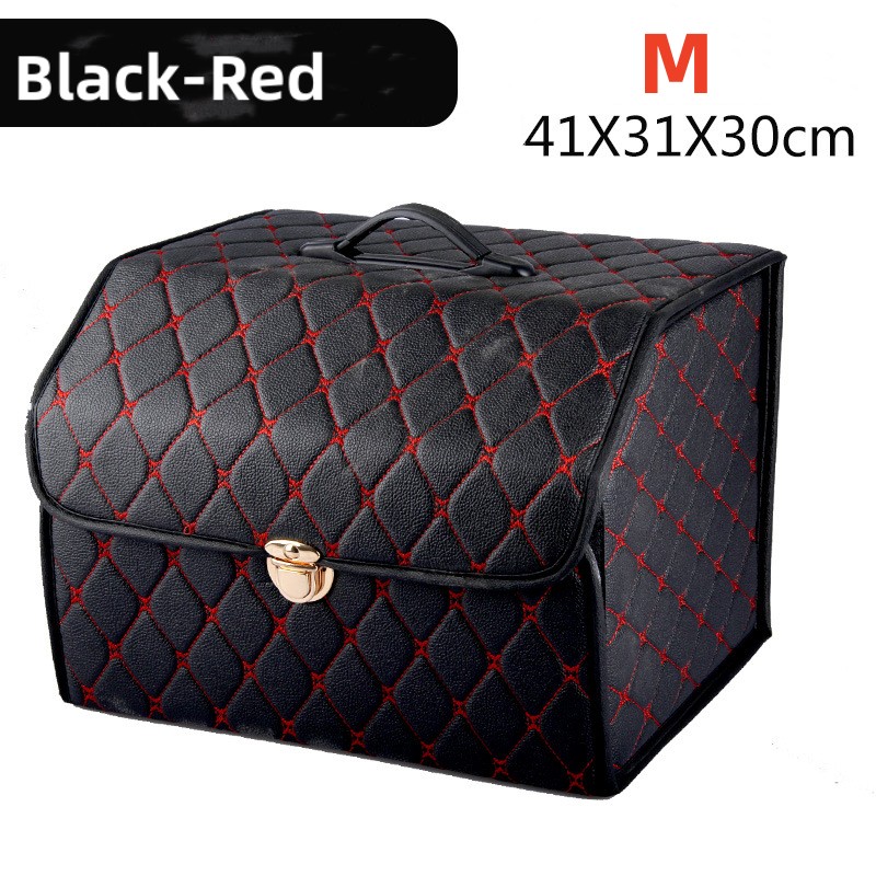 Boîte de rangement de coffre de voiture, grande capacité, sac de rangement d'outils multi-usage automobile, rangement pliable en cuir pour boîte de rangement d'urgence: Marron