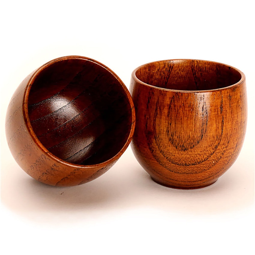 Taza de madera para café, té, cerveza, zumo, leche, agua, taza primitiva hecha a mano, accesorios naturales de cocina, 1 unidad