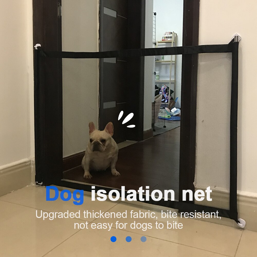 Magic Retractable Pet Dog Fence Gate Folding Indoor Outdoor Protection Cat Safe Enclosure Guard Adjustable Safety Isolation Net