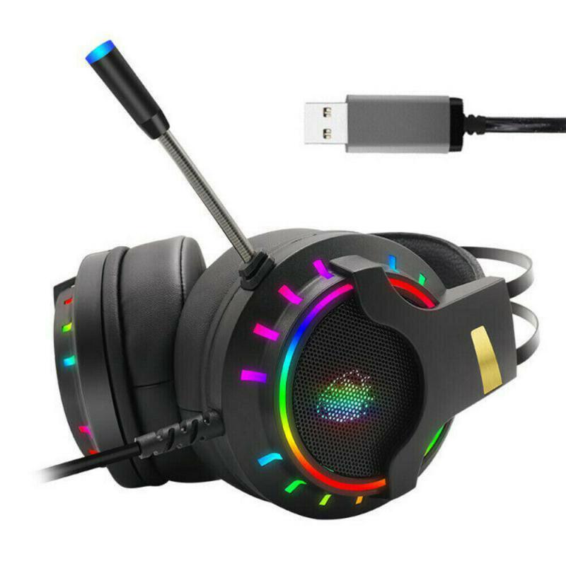 Gaming Headset Gamer 7.1 Surround Sound USB Wired RGB Light Game Headphones With Microphone For Tablet PC Xbox One PS4 Earphones