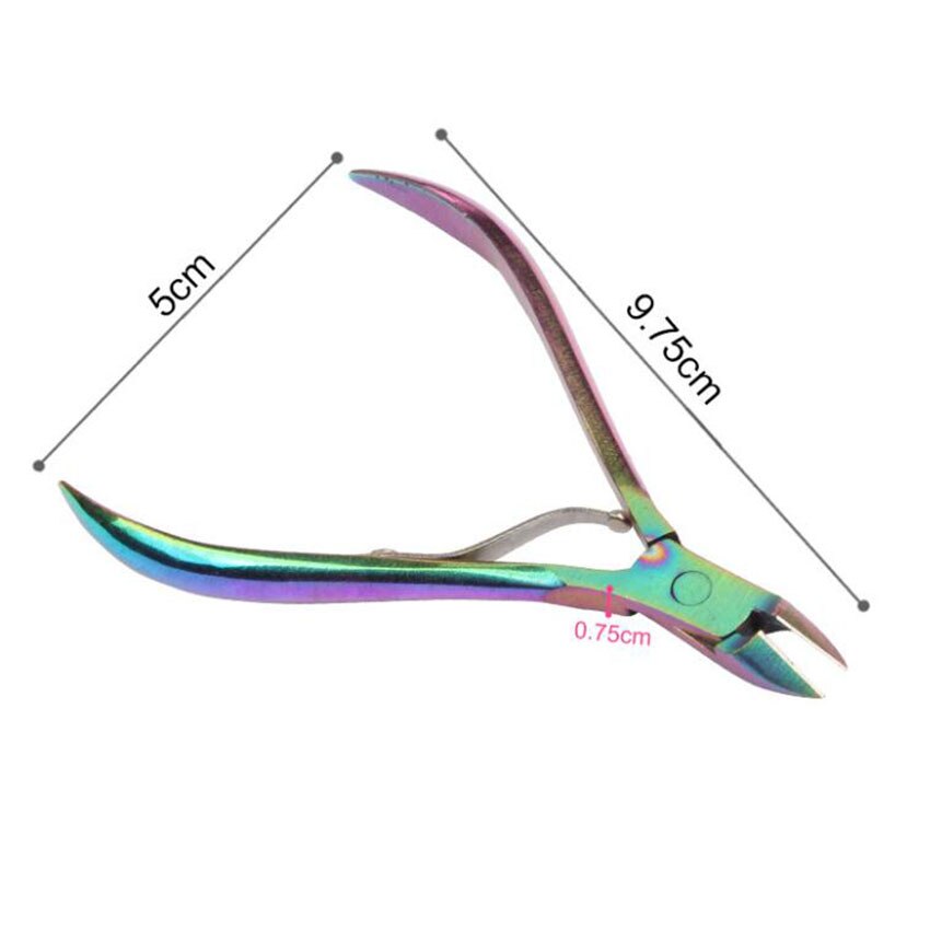 Tijeras de acero inoxidable para cutículas, pinzas para manicura y pedicura, removedor de piel muerta, herramientas para el cuidado de las uñas, 1 ud.: color titanium