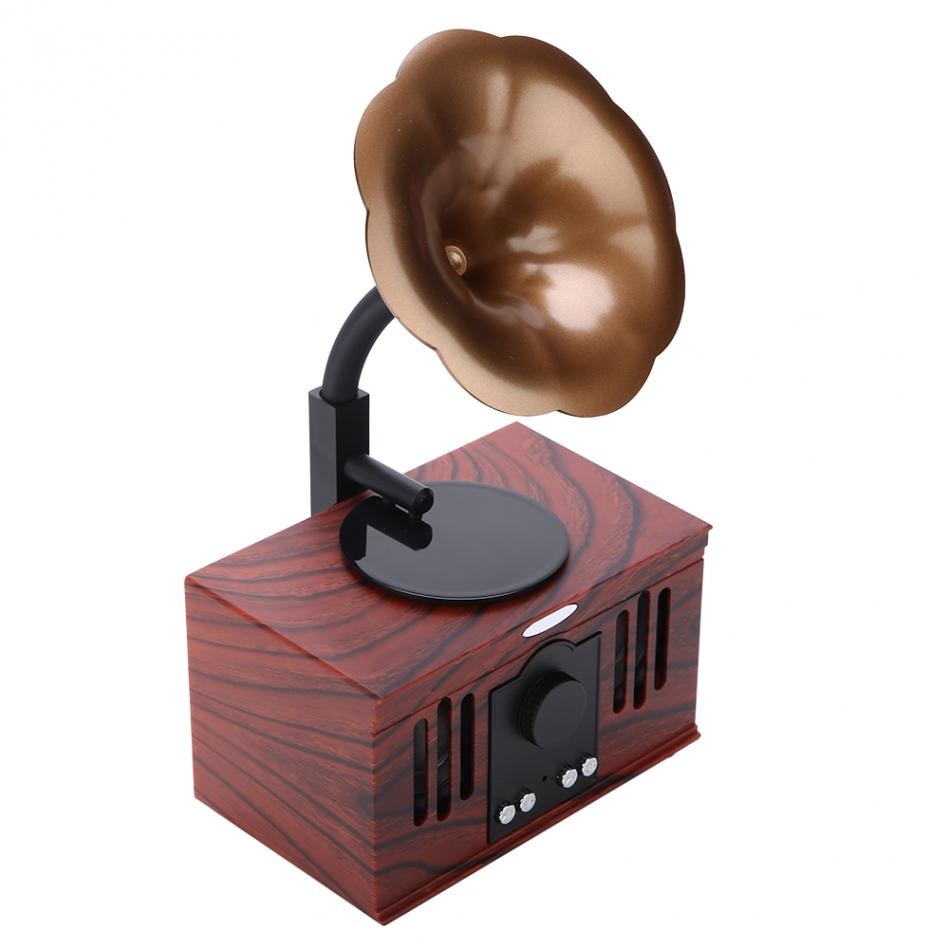 AS80 Retro Horn Speaker Bluetooth-compatible Wireless Stereo Loudspeaker with TF Card AUX Line