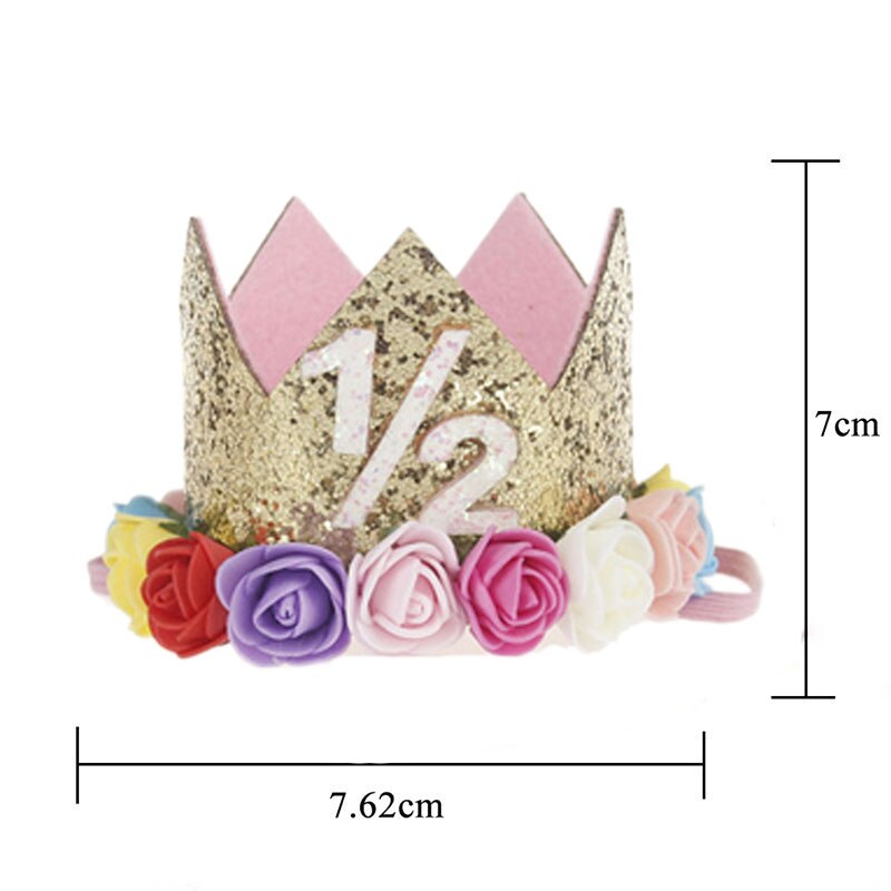 Half Birthday Party Decorations Kit It's My 1/2 Birthday Banner Balloons Crown Hat For 6 Months Baby Girl Boy Baby Shower Decor: 15