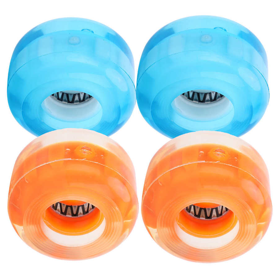 4pcs Skateboard Wheel High Elastic PU Skateboard Flashing Wheel 52mm Anti-Skid No Noise Skateboard Wheel