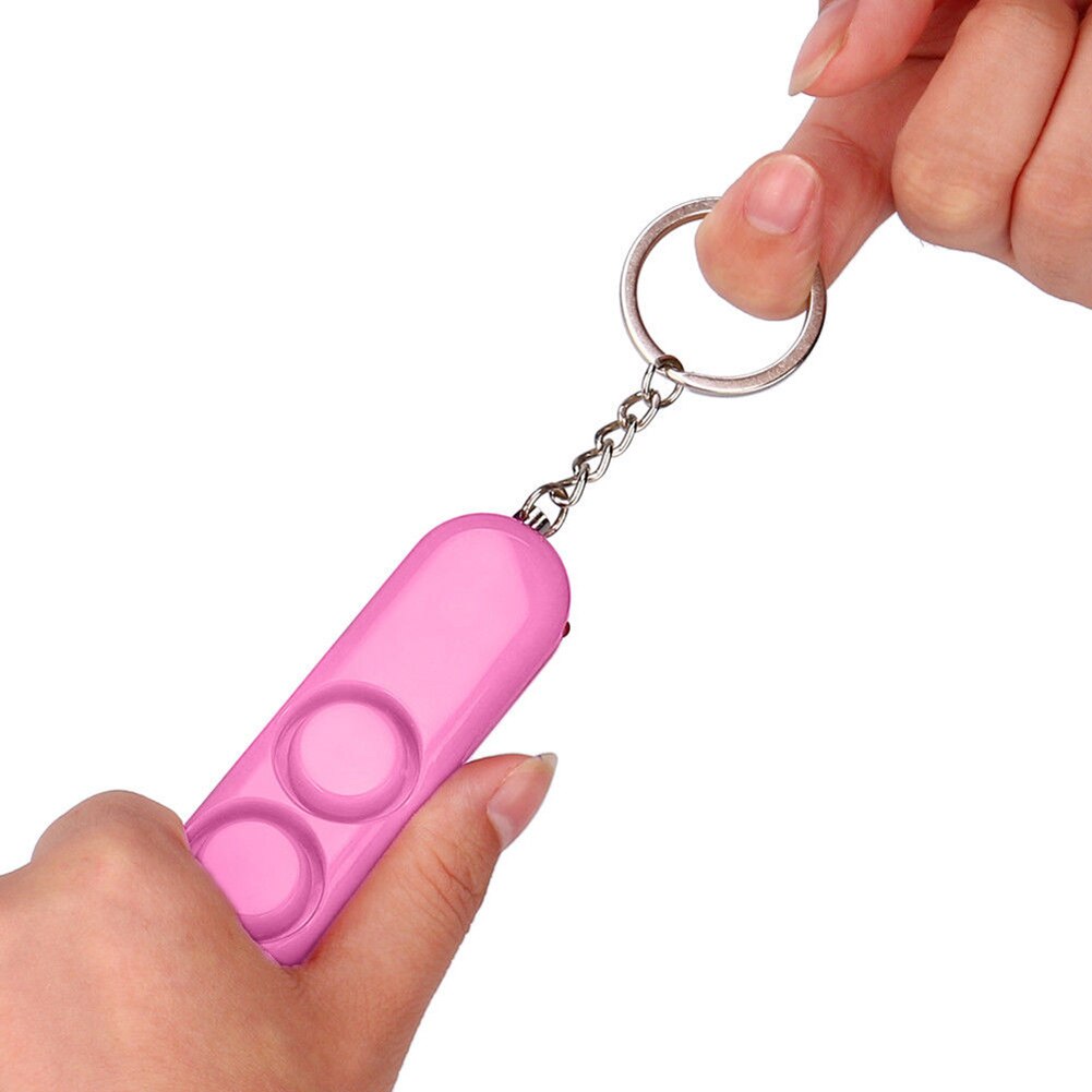 Anti-rape Device Double Horn Alarm 120dB Loud Alert Attack Panic Safety Personal Security Keychain: Pink