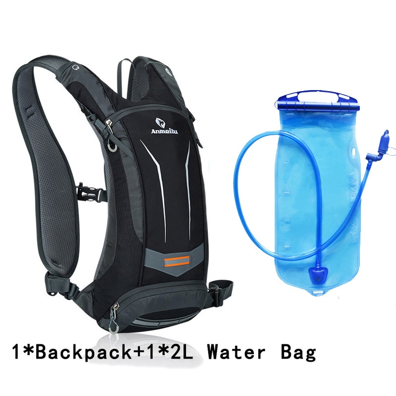 Anmeilu 8L Fiets Rugzak, Waterdichte Fiets Rugzak Voor Fietsen Camping, Hydratatie Rugzak Tas Voor Wandelen Klimmen: BLK With Water Bag