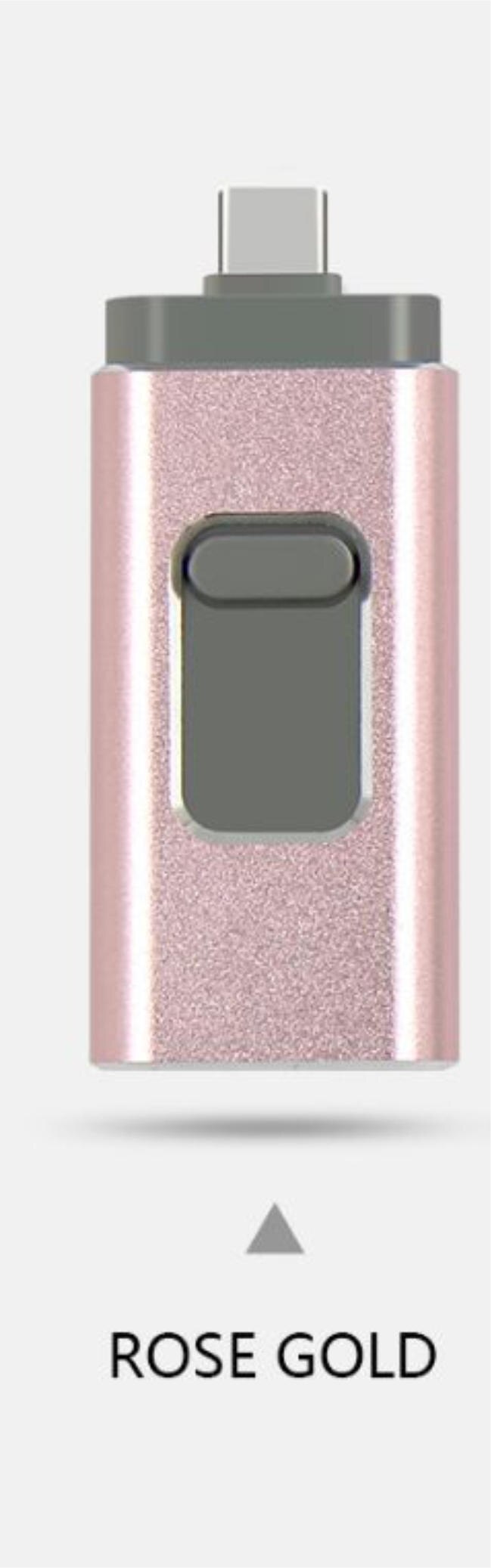 Universele 64G Vier-In-een Usb Flash Drive Voor Ipa Android Type C Computer Mobiele Telefoon Usb Flash drive: Rose gold