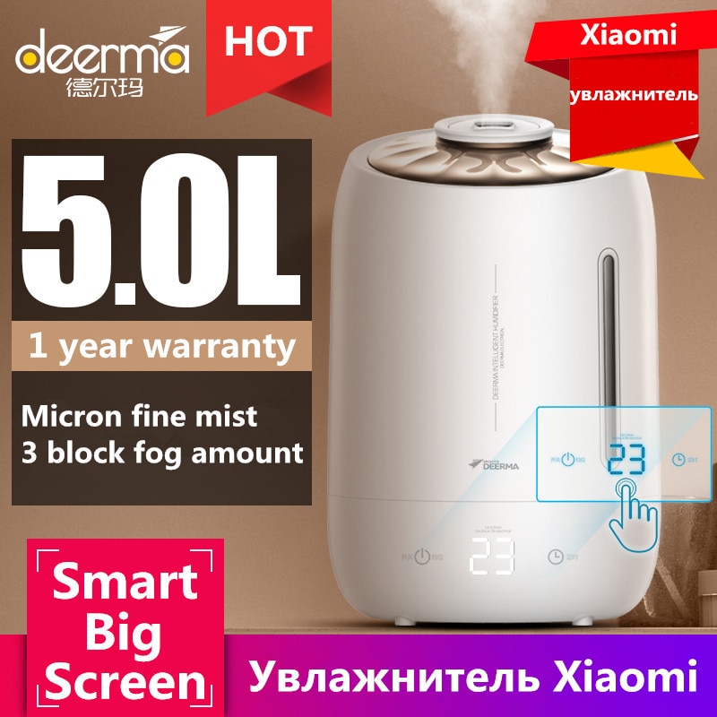 Xiaomi Deerma Household Air Humidifier Air Purifying Mist Maker Timing With Intelligent Touch Screen Adjustable Fog Quantity