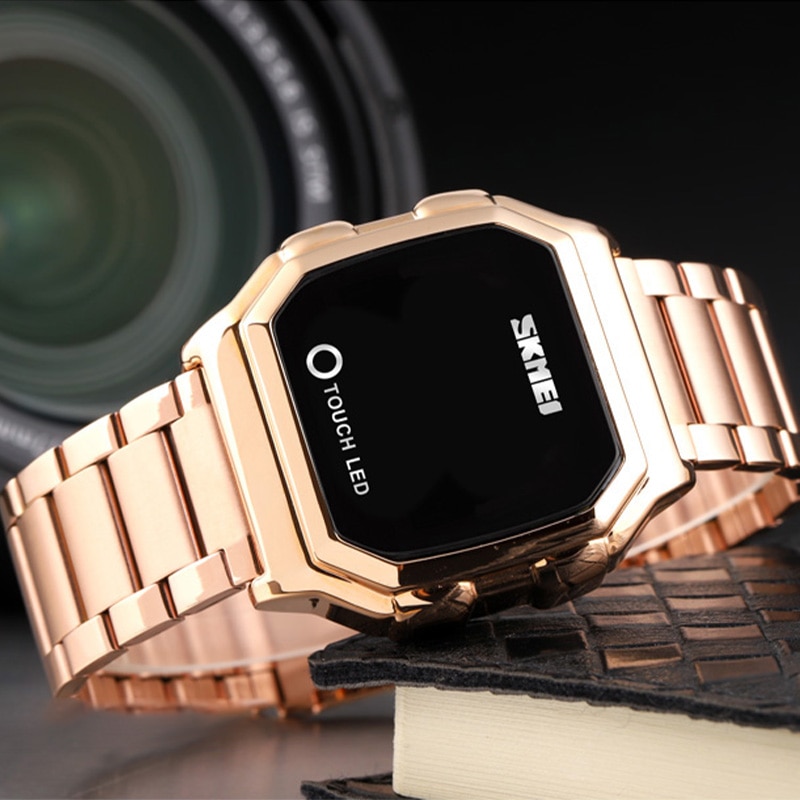 Skmei touch led digitale guldure herre dato tid herre armbåndsure vandtæt sportsur reloj hombre