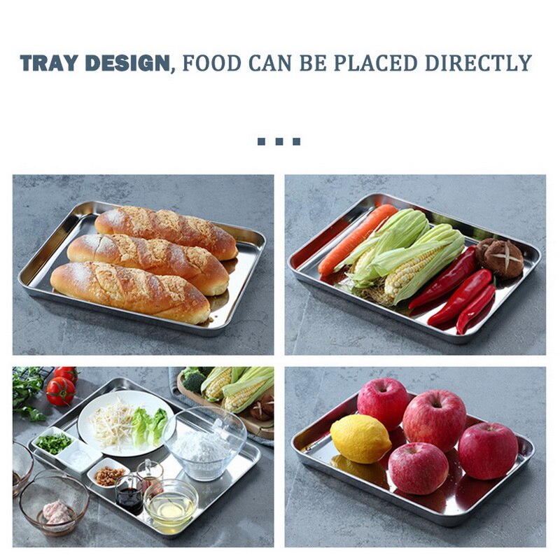 Stainless Steel Baking Sheet Cookie Pan With Cooling Rack Metal Bakery Quarter Sheet Pan Nonstick Jelly Roll Pan For Oven#