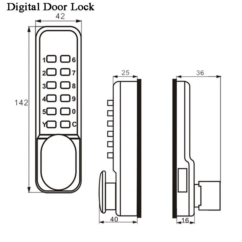 Sliding Gate Opener Digital Lock Door keyless Keypad Code Password Iron door Waterproof Door Lock Push button