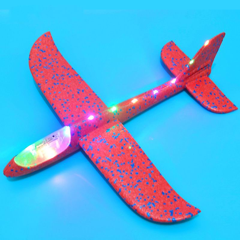 SAILEROAD 48 centimetri LED Lancio A Mano di Lancio Aereo Aereo Aliante Inerziale Schiuma Giocattolo Per Bambini Modello di Aereo per Esterni per Giochi Del Capretto: 48x50x22 LED red