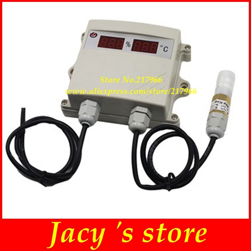 Temperature and humidity transmitter sensor 4-20mA 0-10V 0-5V output digital led display moisture meter waterproof probe