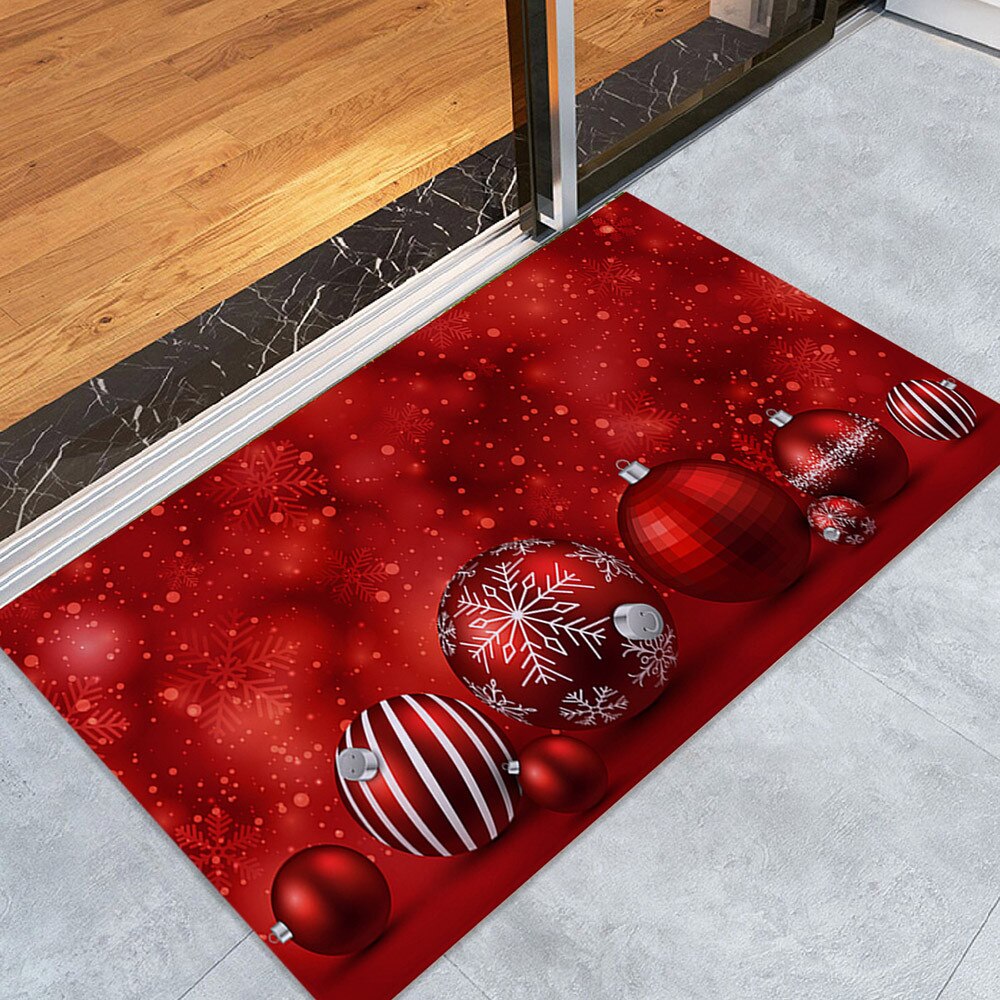 Glædelig jul velkomstdørmåtter 40 x 60cm juletræ dekorativt indendørs hjemmetæpper indretning badeværelse skridsikker tæppe / tæppe: D