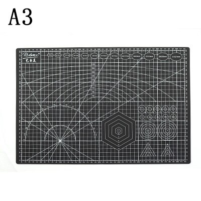 PVC A3/A4 3mm Cutting Mat Board Patchwork Flexible Multipurpose Self Healing Cutting Mats For Quilting Double-Sided Durable: A3-black