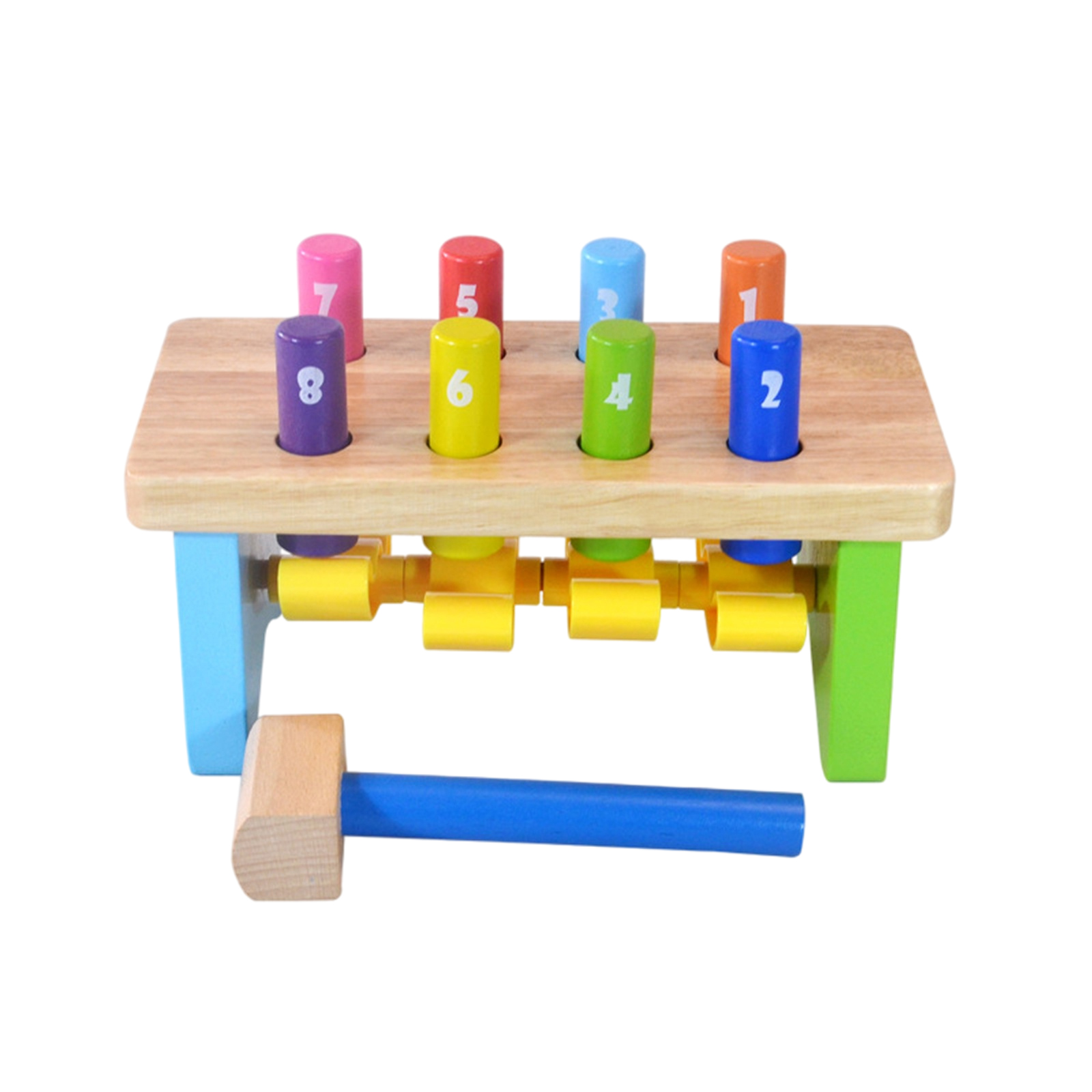 Wooden Hammer Bench - Pound a Peg with Wooden Hammer - great Hammering Baby Toy for Babies, 12months, 1, 2,3 Year Olds