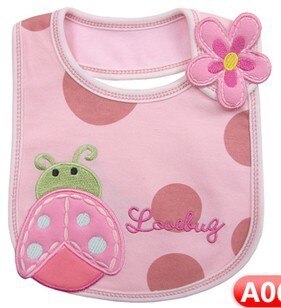 Baby Slabbetjes Leuke Cartoon Patroon Peuter Baby Waterdichte Speeksel Handdoek Katoen Fit 0-3 Jaar Oude Baby Burp Doeken voeden: Ladybug