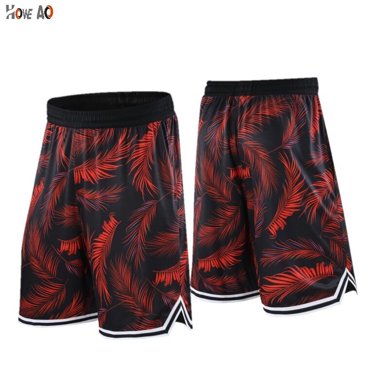 HOWE AO Men Casual Shorts Printed Joggers Short Sweatpants Drawstring Hip Hop Slim Workout Shorts