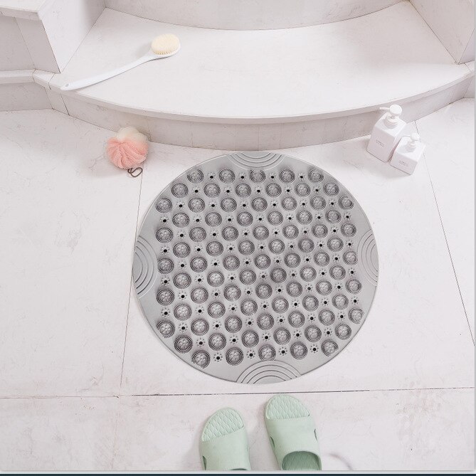 Round PVC Non-slip Bathroom Mat EP Silicone Shower Bath Mat foot brush dead skin Point Bead Padbathroom non-slip mat: D