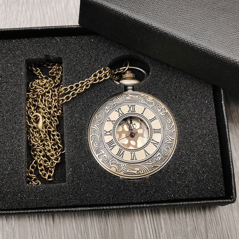 Simple Pocket Watch Box Cool Black Cardboard Cases Best for Men Women