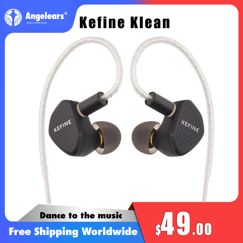 Kefine Klean 10mm membrana DLC dynamiczny sterownik IEMs słuchawki douszne Hi-Fi z dyszami i wygodnym 2-pinowym posrebrzanym kablem