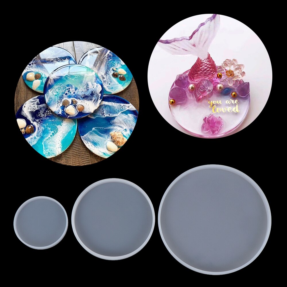 Transparent Fluid Arts Round Petri Dish Silicone Mold Round Coaster Epoxy Resin Art Supplies Make Your Own Coaster Resin Molds