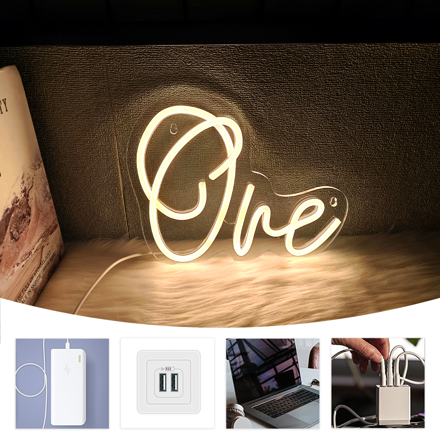 En neonskylt, varmvit digital led-lampa, usb-driven, används för rum, vardagsrum, bar, jubileum, födelsedagsfestdekor.