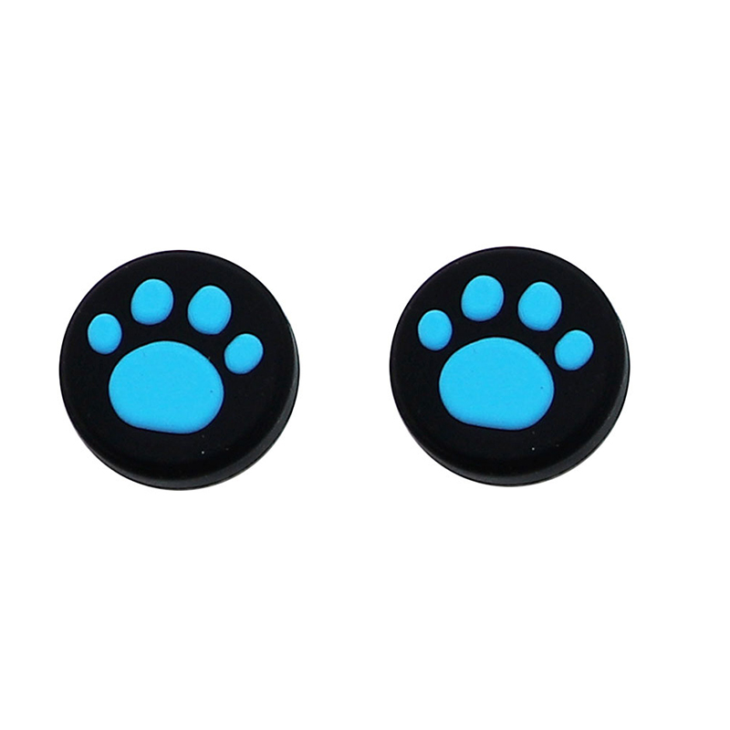 2PCS Lovely Cat Paw Thumb Stick Grip Cap Joystick Cover For Nintendo Switch NX Lite Joy-Con Controller Gamepad Thumbstick Case: Blue