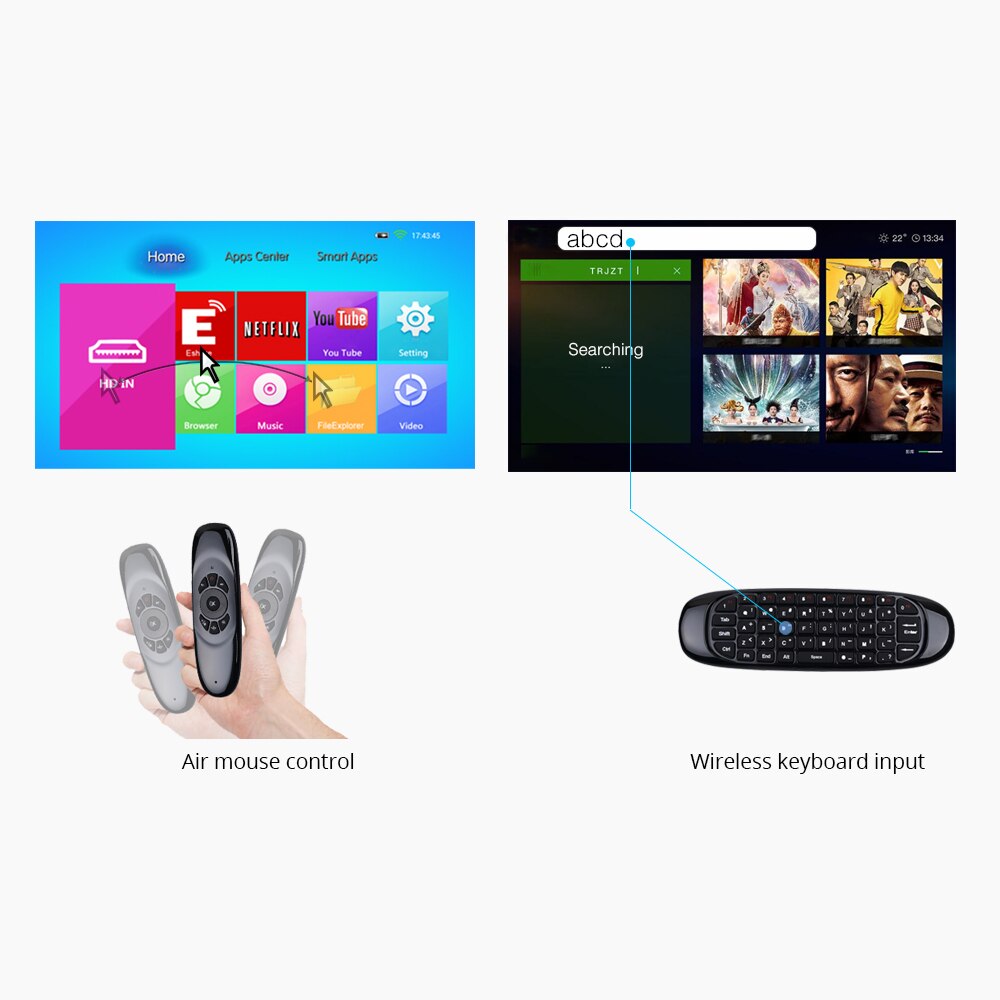 Byintek Draadloze Lucht Muis, Game Toetsenbord Oplaadbare 2.4Ghz Universele Smart Controle Remote Voor Android Projector Pc