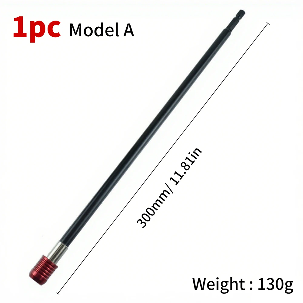 Zeshoekige verlenging Snelle gereedschapsets Vermogen 60-300 mm Accessoires Ontgrendelingsbatterij Zelfsluitend Sluit Dremel Schroevendraaiers Stang Rood: Roos