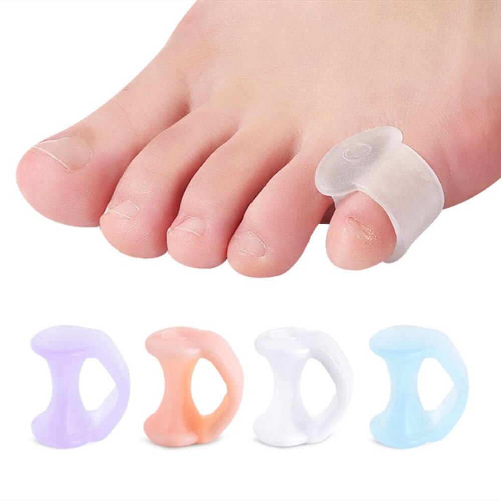 1Pair Ring Tail Finger Toe Separator Silicone Gel Bunion Hallux Valgus Overlapped Pain Relief Finger Toe Corrector Foot Care Too