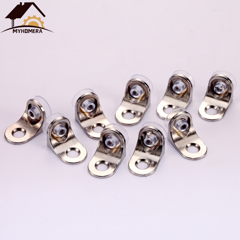 Myhomera 4Pcs Glass Shelf Brackets Suction Support Studs Pegs 5mm Shelves Fixed Cabinet Cupboard Glass Bracket Supporter Hold