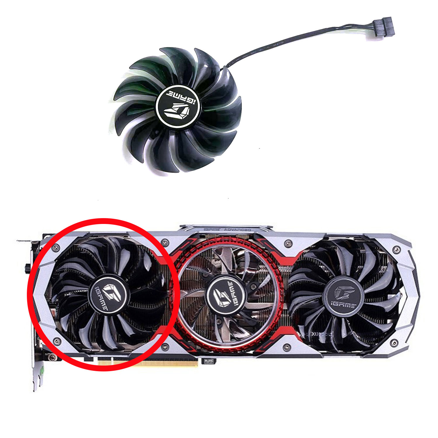 cooling fan 8PIN PVA080E12R RTX2070S 2080S GPU fan for colorful Igame GeForce RTX 2070S 2080S Advanced OC graphic map: Brown