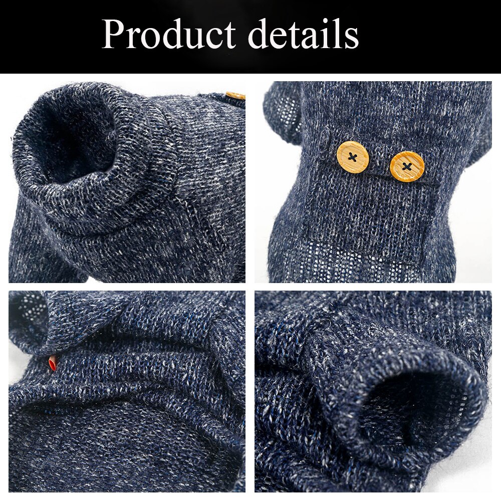 HOOPET Pet Dog Cat Clothes Small Button Bright Silk Turtleneckm Two Feet Warm Out Sweater Spring and Autumn Clothing