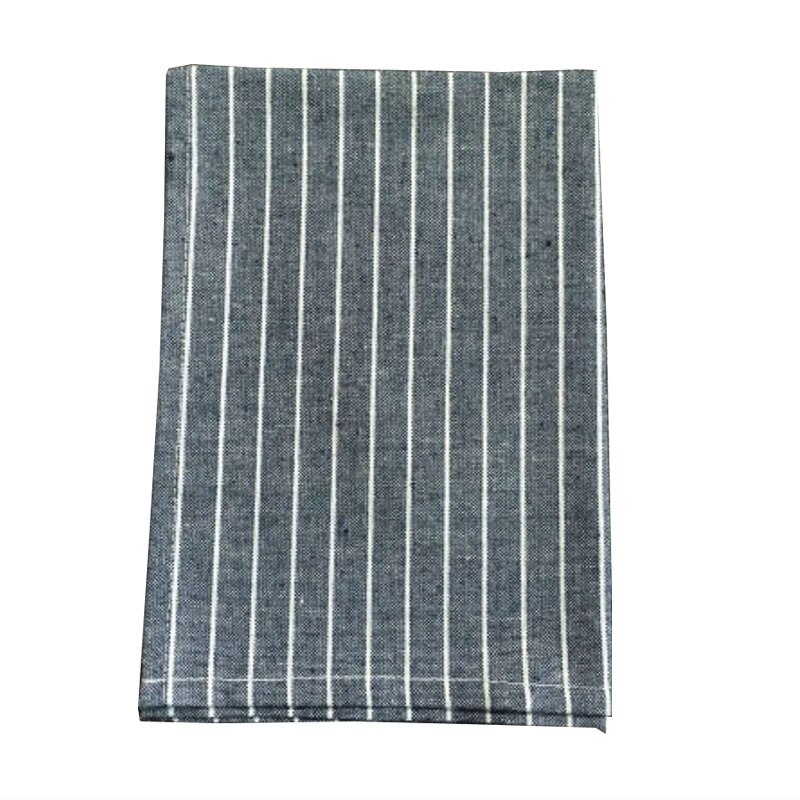 2 st/set linne kökshanddukar 40*60cm minimalistiska icke-tryckta servetter bomull släta ränder bordstabletter: Himmelsblå